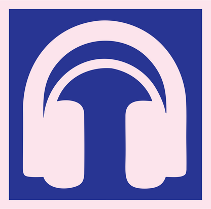 Headphones Bold Square Mark #fce4ec/#283593