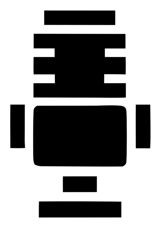 Brutalist Block Radio Microphone Badge