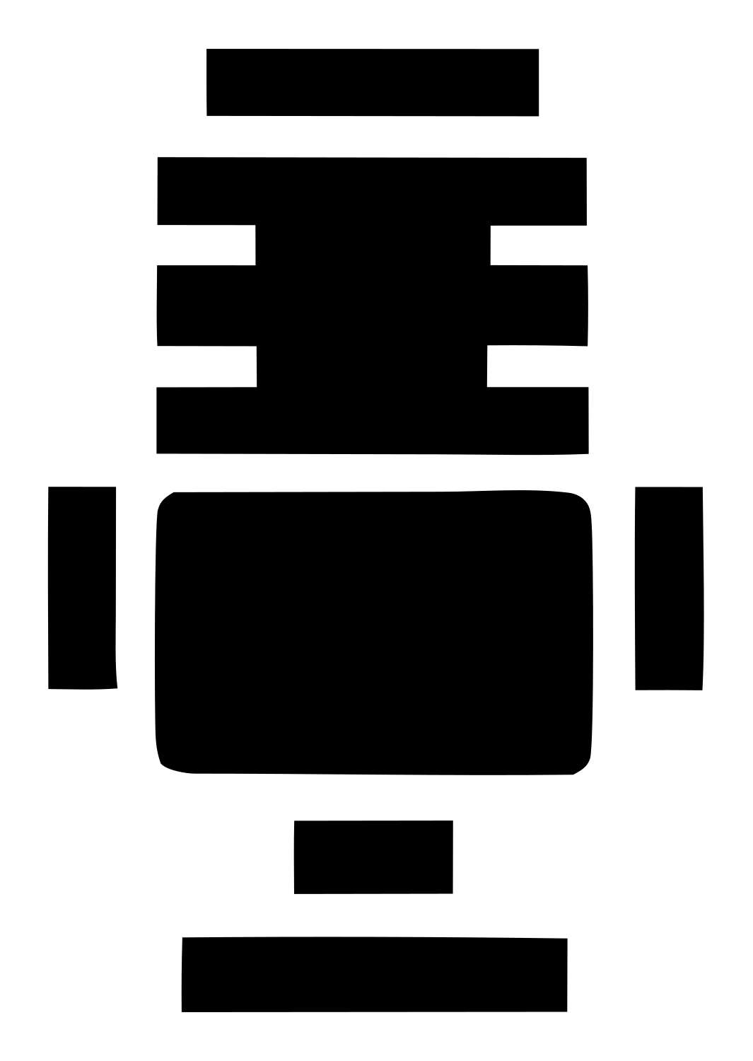 Brutalist Block Radio Microphone Badge #ffffff/#000000