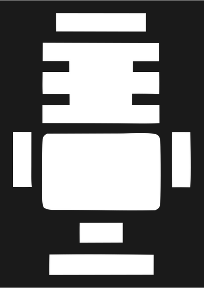 Brutalist Block Radio Microphone Badge #1a1a1a/#ffffff