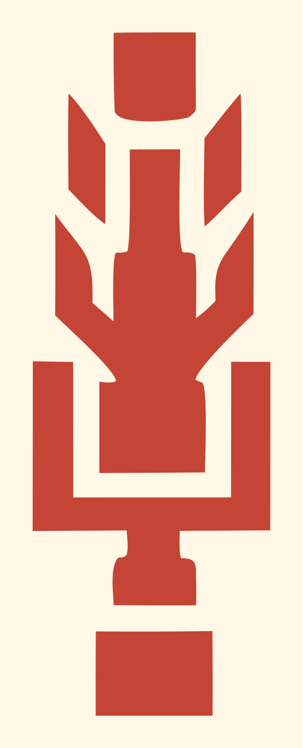 Brutalist Block Condenser Microphone Crest #fff8e7/#c44536
