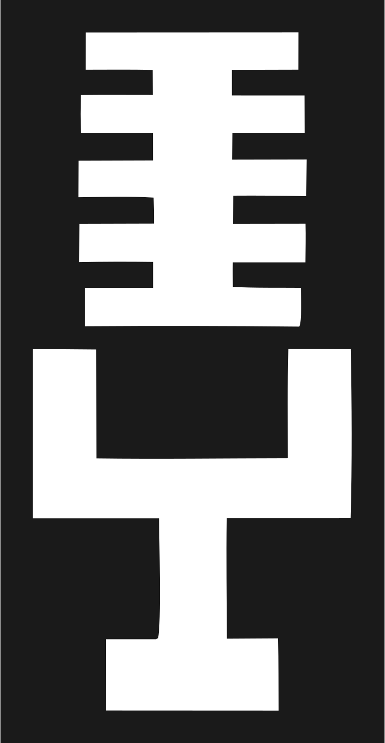Brutalist Block Vintage Broadcast Microphone Mark #1a1a1a/#ffffff