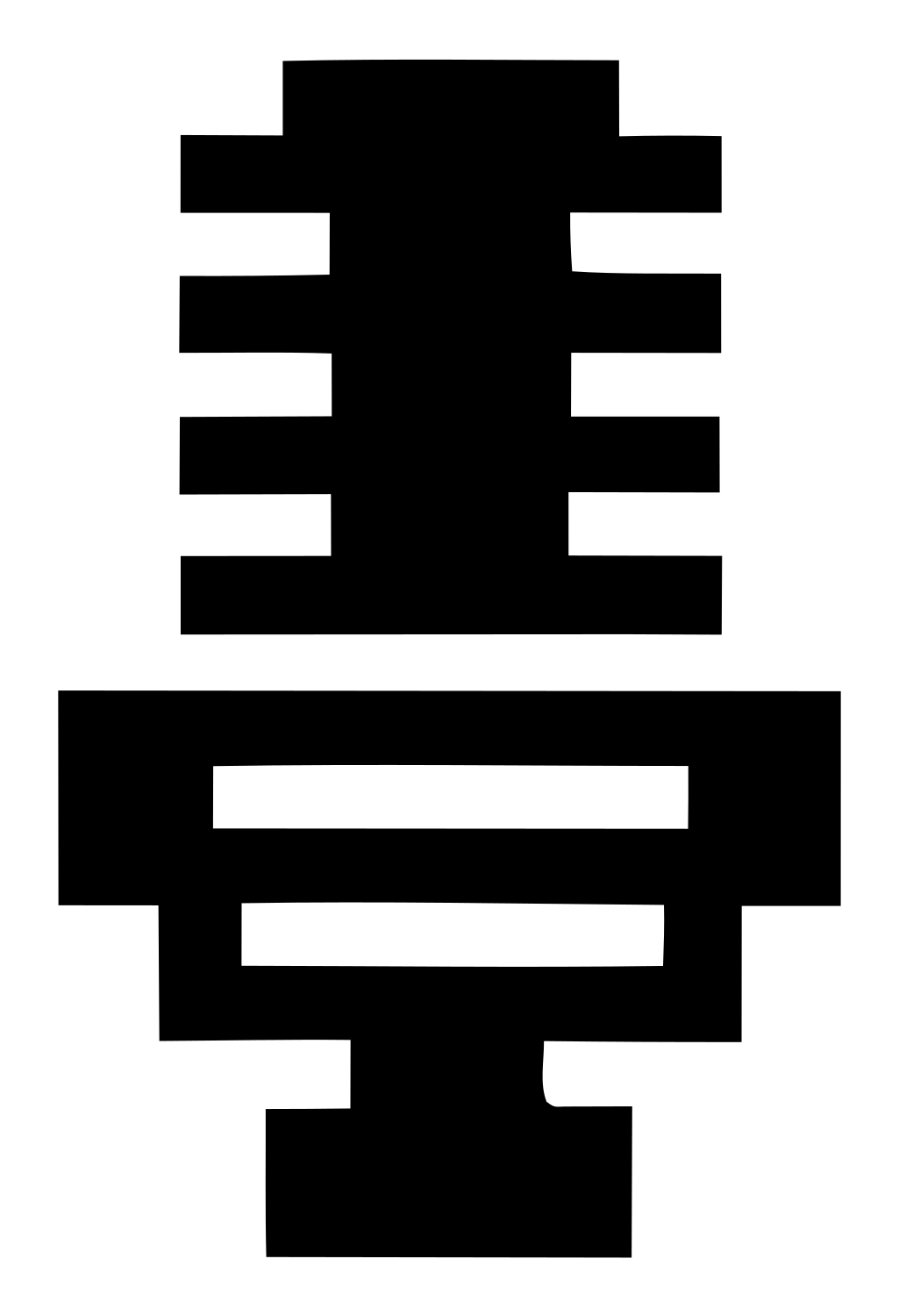 Brutalist Block Vintage Broadcast Microphone Mark #ffffff/#000000