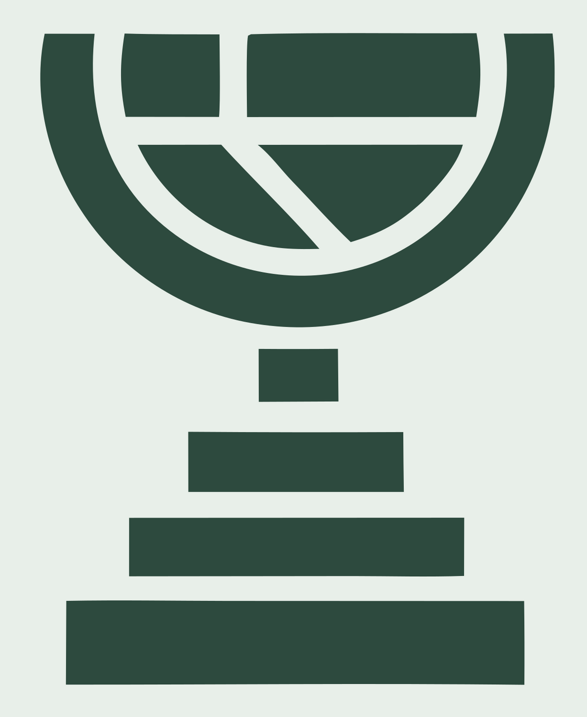 Brutalist Bowl Microphone Pedestal Mark #e8efe9/#2d4a3e