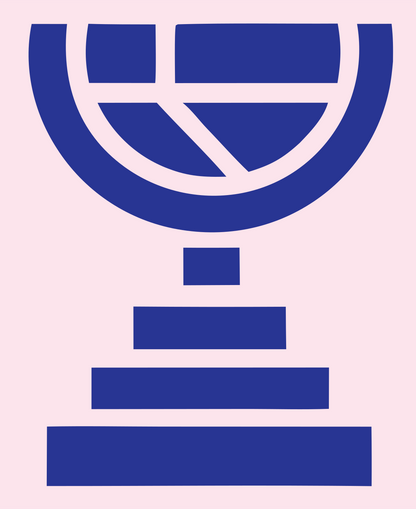 Brutalist Bowl Microphone Pedestal Mark #fce4ec/#283593