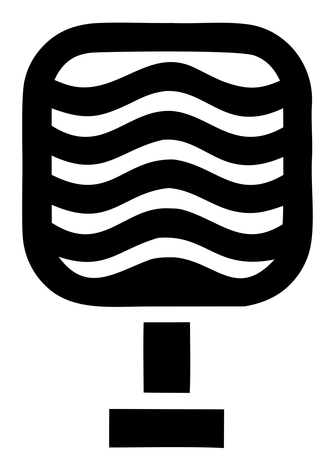 Brutalist Wavy Grid Broadcast Microphone Mark #ffffff/#000000