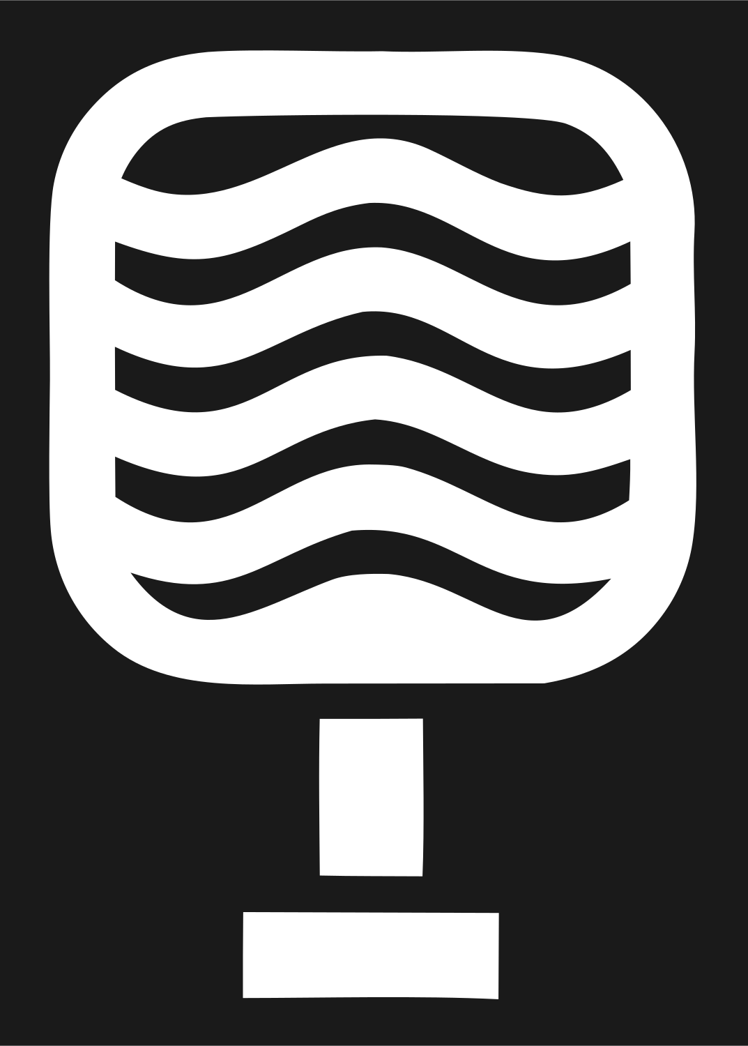 Brutalist Wavy Grid Broadcast Microphone Mark #1a1a1a/#ffffff