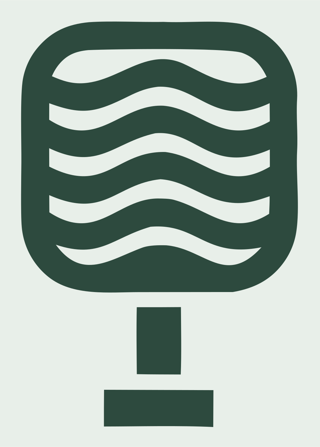 Brutalist Wavy Grid Broadcast Microphone Mark #e8efe9/#2d4a3e