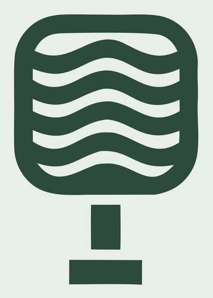 Brutalist Wavy Grid Broadcast Microphone Mark #e8efe9/#2d4a3e