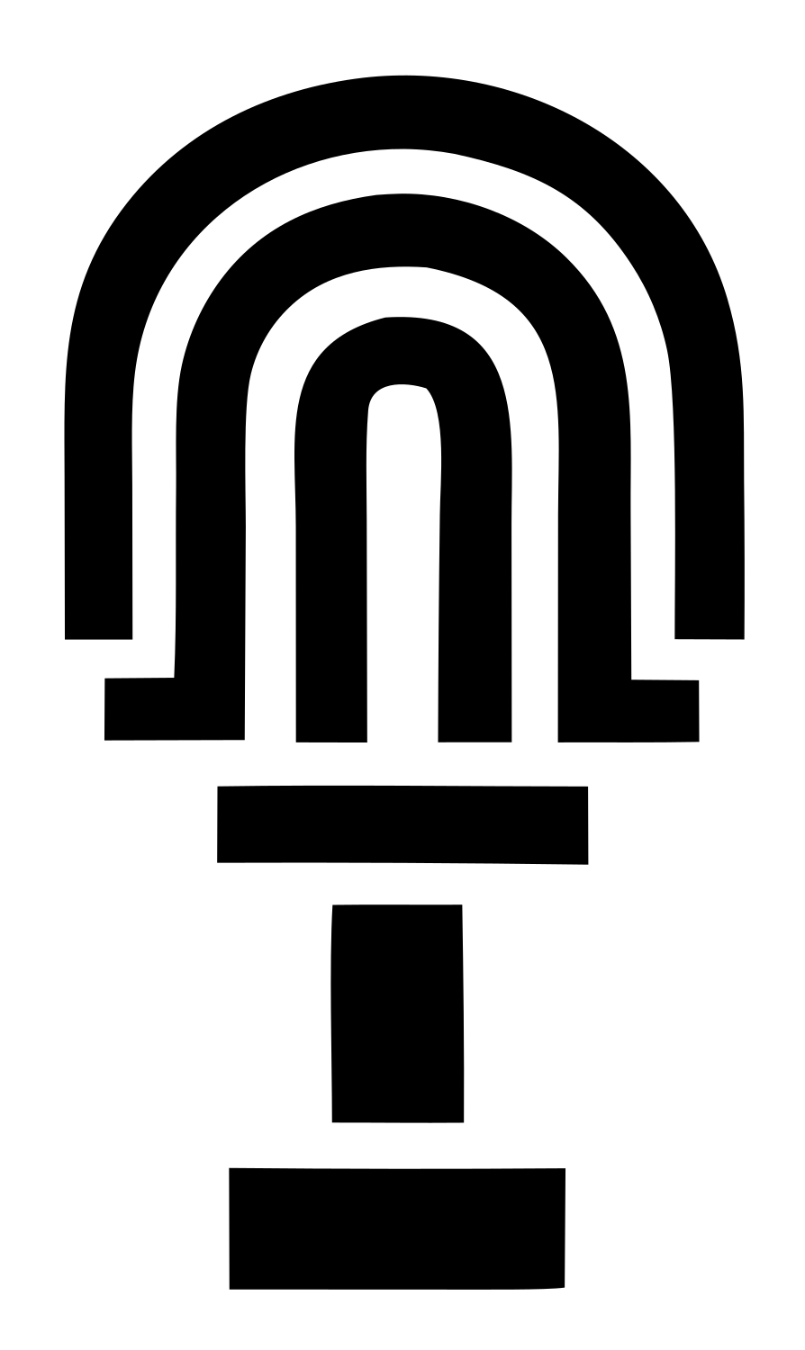 Brutalist Concentric Arch Microphone Mark #ffffff/#000000