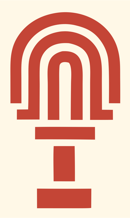 Brutalist Concentric Arch Microphone Mark #fff8e7/#c44536