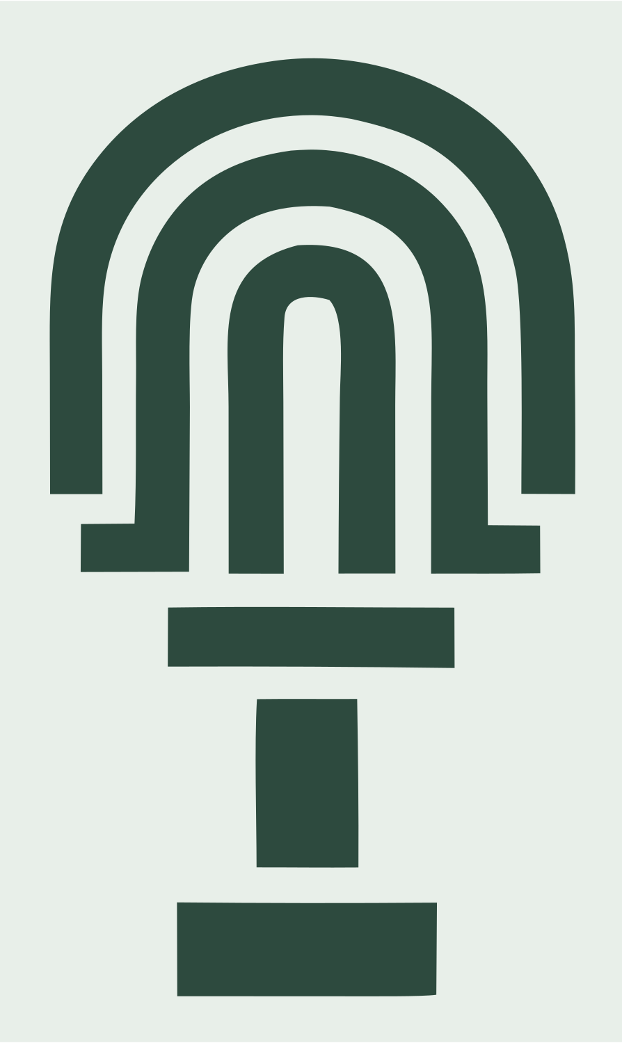 Brutalist Concentric Arch Microphone Mark #e8efe9/#2d4a3e
