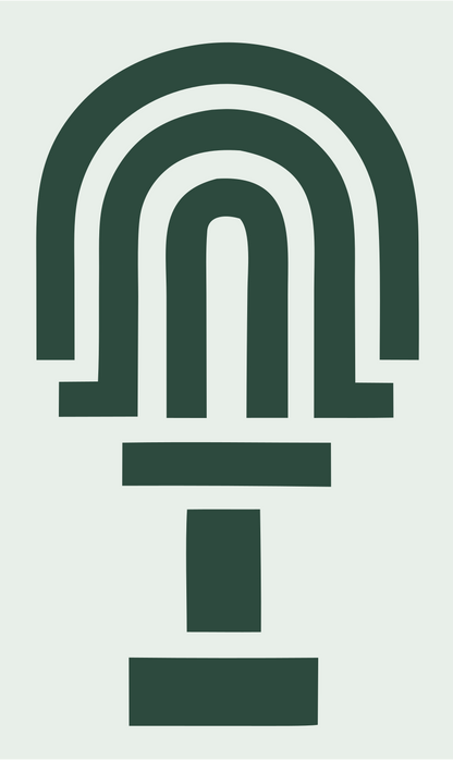 Brutalist Concentric Arch Microphone Mark #e8efe9/#2d4a3e