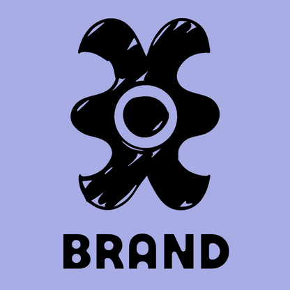 Hand-Drawn Sketchy Four-Petal Gear Badge preview