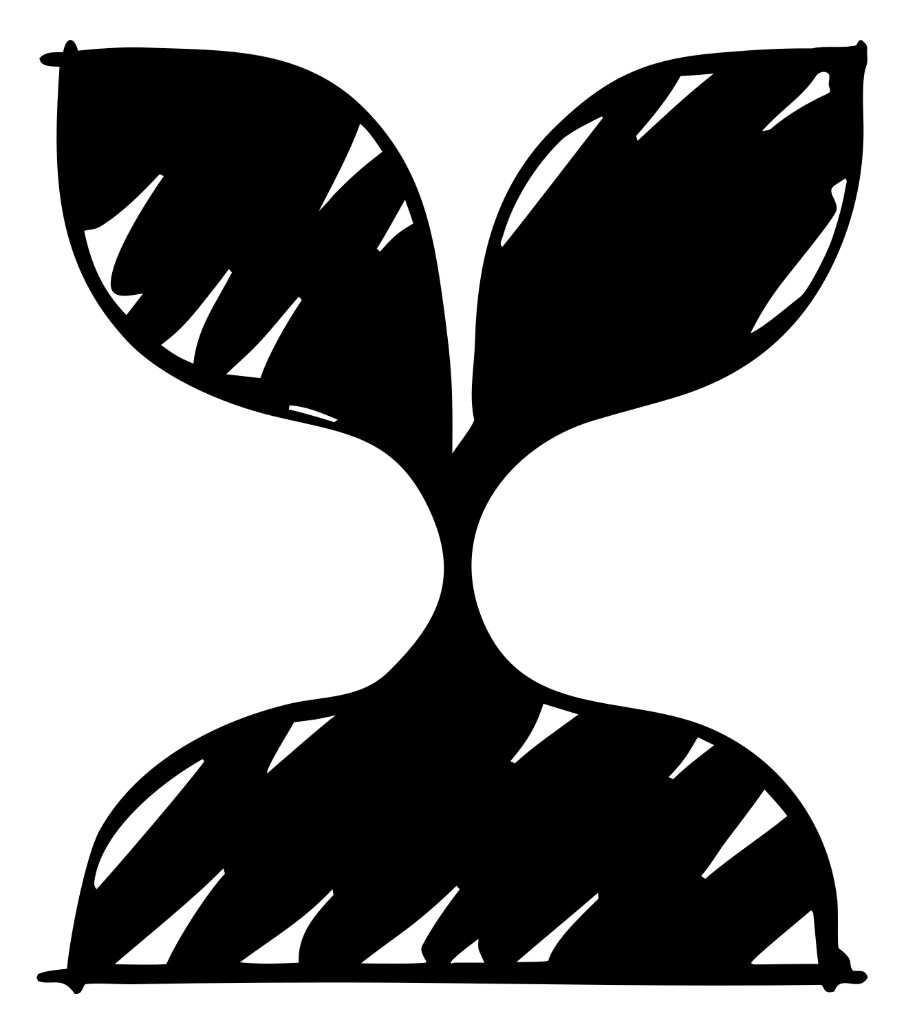 Hand-Drawn Sketchy Sprouting Seedling Plant Mark #ffffff/#000000