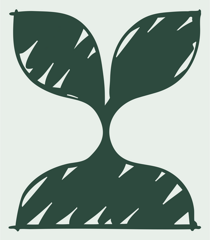 Hand-Drawn Sketchy Sprouting Seedling Plant Mark #e8efe9/#2d4a3e