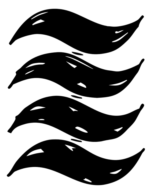 Hand-Drawn Flowing Wave Bands Mark