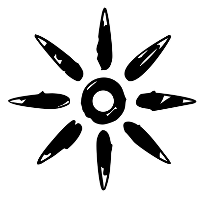 Hand-Drawn Bullet Ray Sun Gear Mark