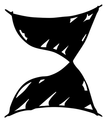 Hand-Drawn Twisted Hourglass Silhouette Mark