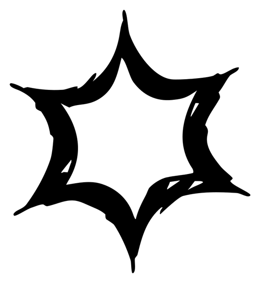 Hand-Drawn Jagged Six-Point Star Crest