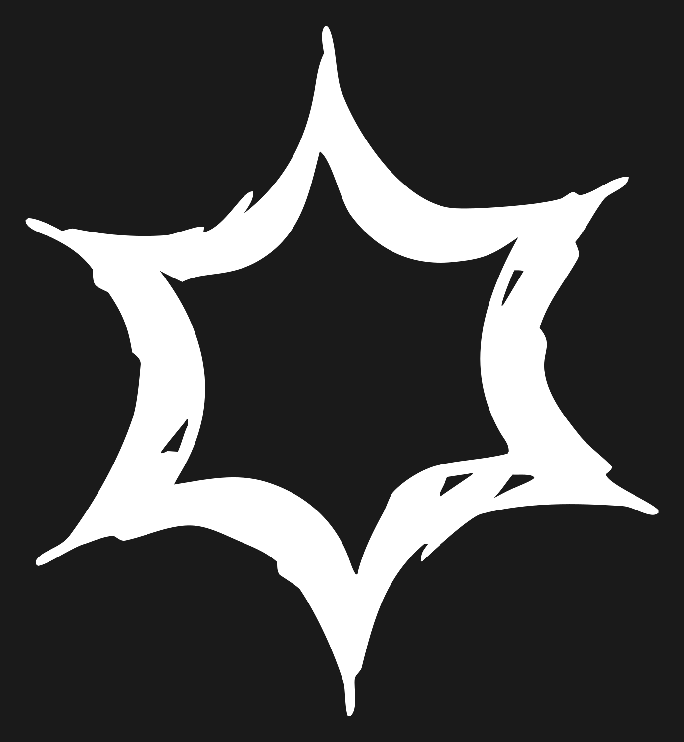 Hand-Drawn Jagged Six-Point Star Crest #1a1a1a/#ffffff