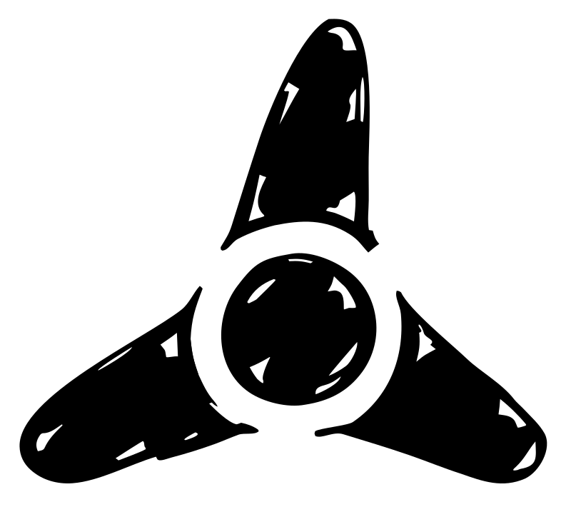 Hand-Drawn Three-Blade Propeller Spinner Mark