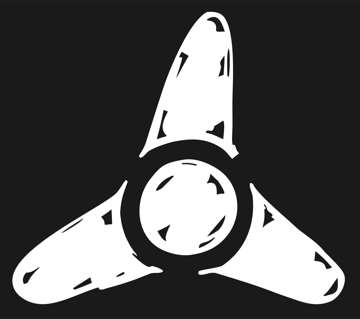 Hand-Drawn Three-Blade Propeller Spinner Mark #1a1a1a/#ffffff