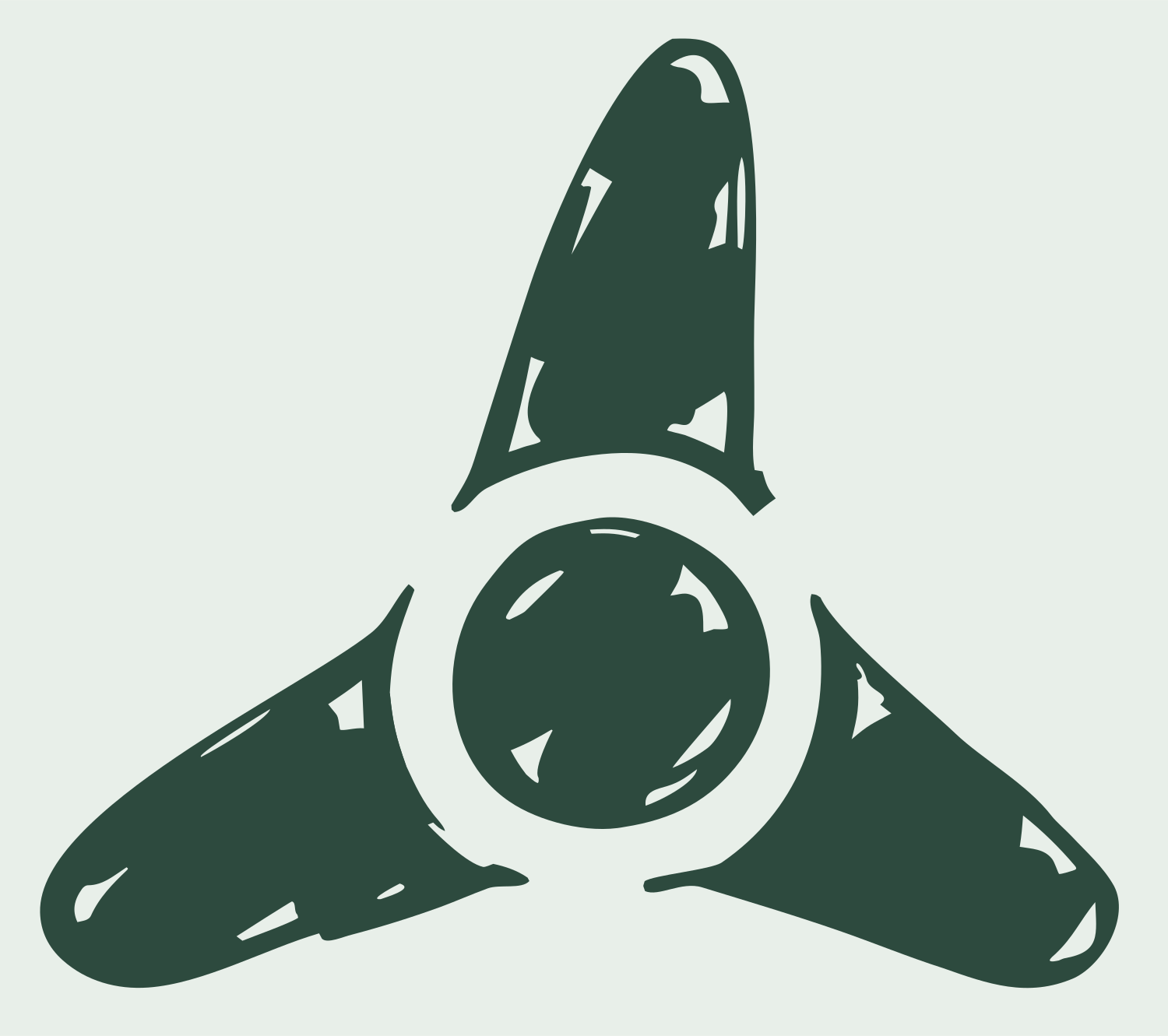 Hand-Drawn Three-Blade Propeller Spinner Mark #e8efe9/#2d4a3e