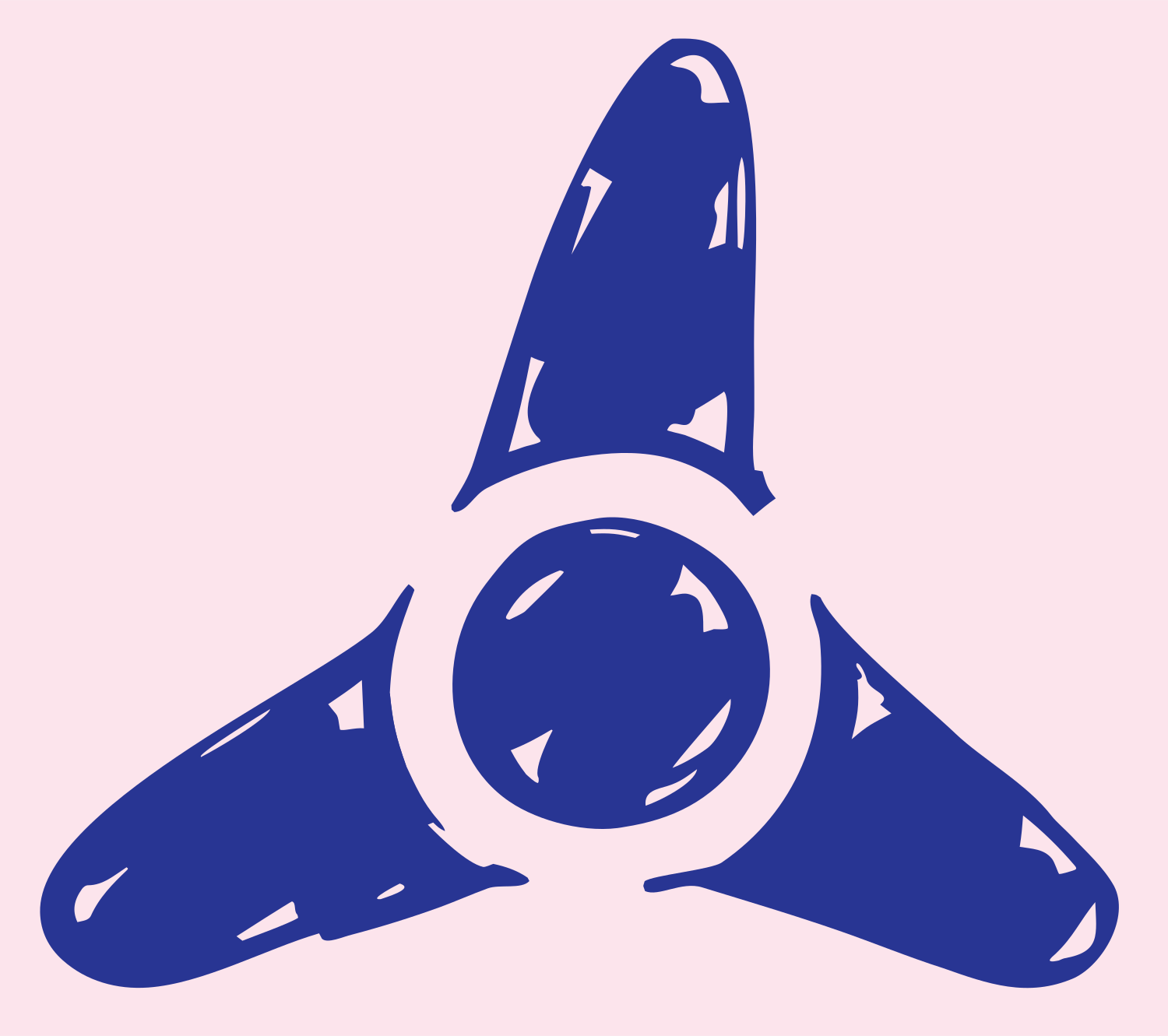 Hand-Drawn Three-Blade Propeller Spinner Mark #fce4ec/#283593