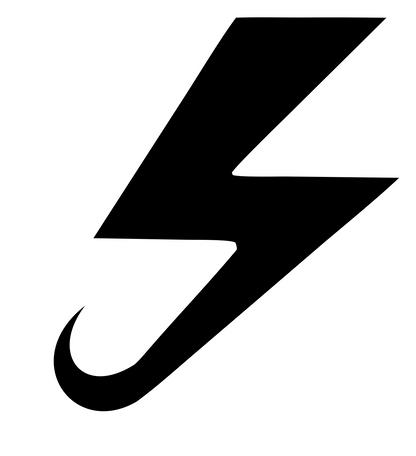 Lightning Bolt Bold Mark #ffffff/#000000