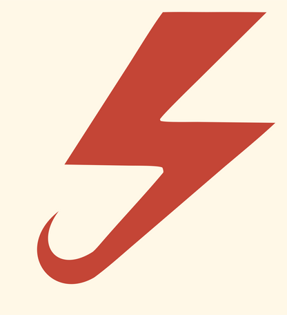 Lightning Bolt Bold Mark #fff8e7/#c44536