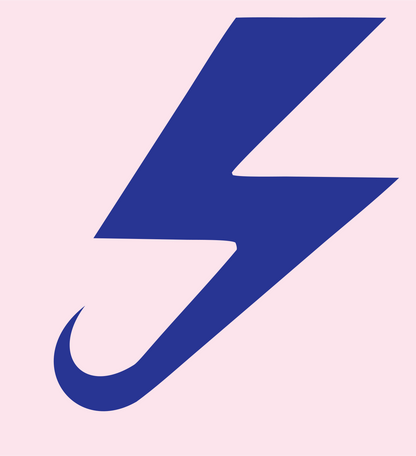 Lightning Bolt Bold Mark #fce4ec/#283593