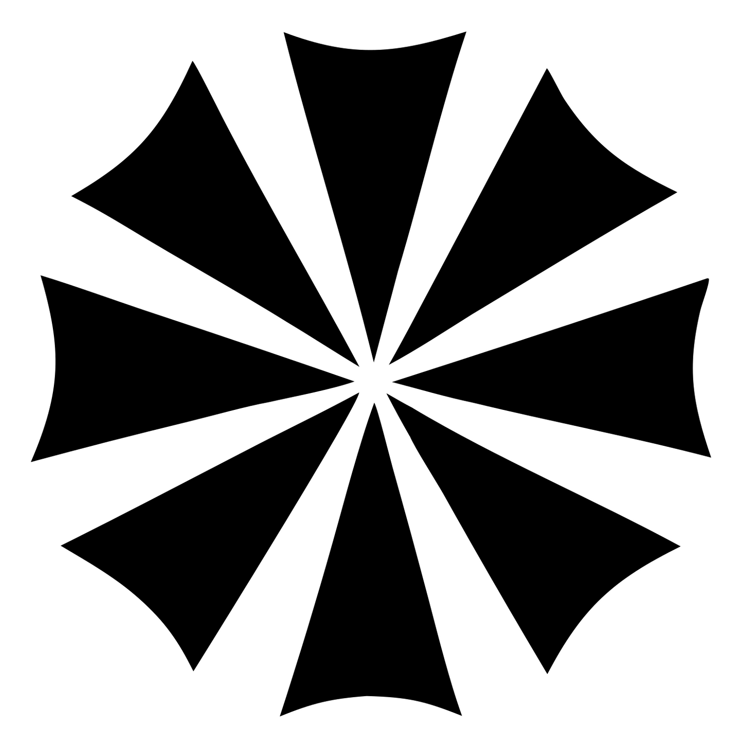 Radial Burst Spinning Pinwheel Energy Mark #ffffff/#000000