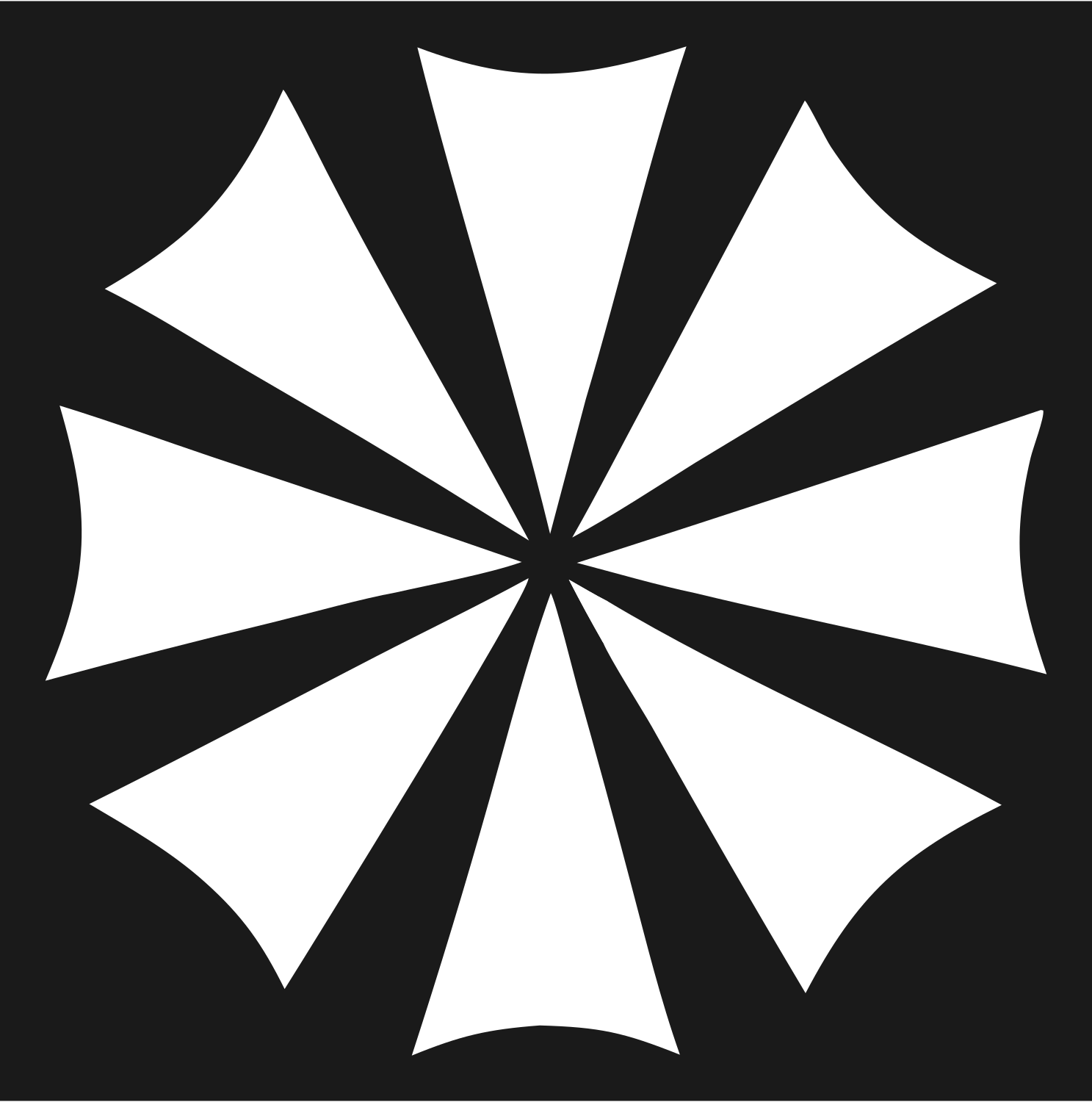 Radial Burst Spinning Pinwheel Energy Mark #1a1a1a/#ffffff