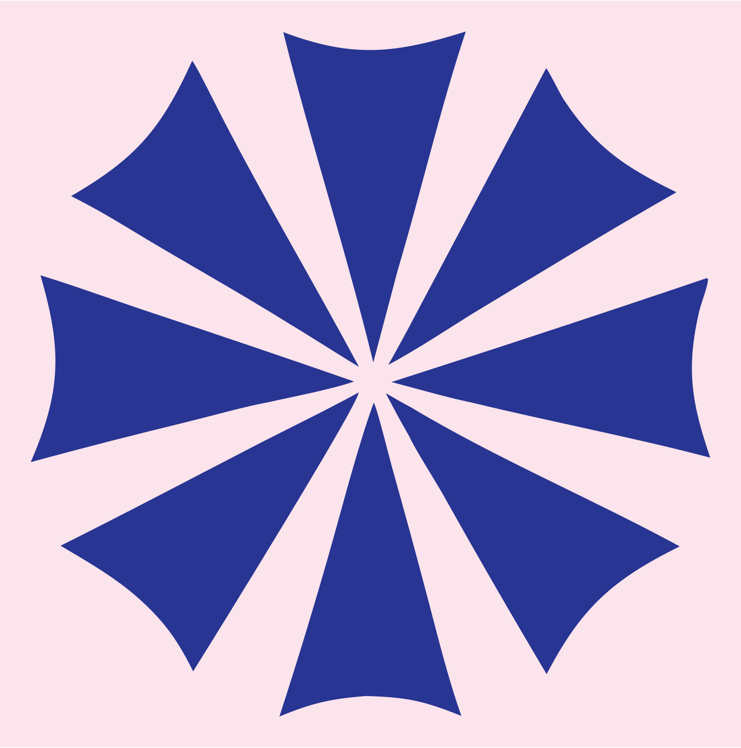 Radial Burst Spinning Pinwheel Energy Mark #fce4ec/#283593
