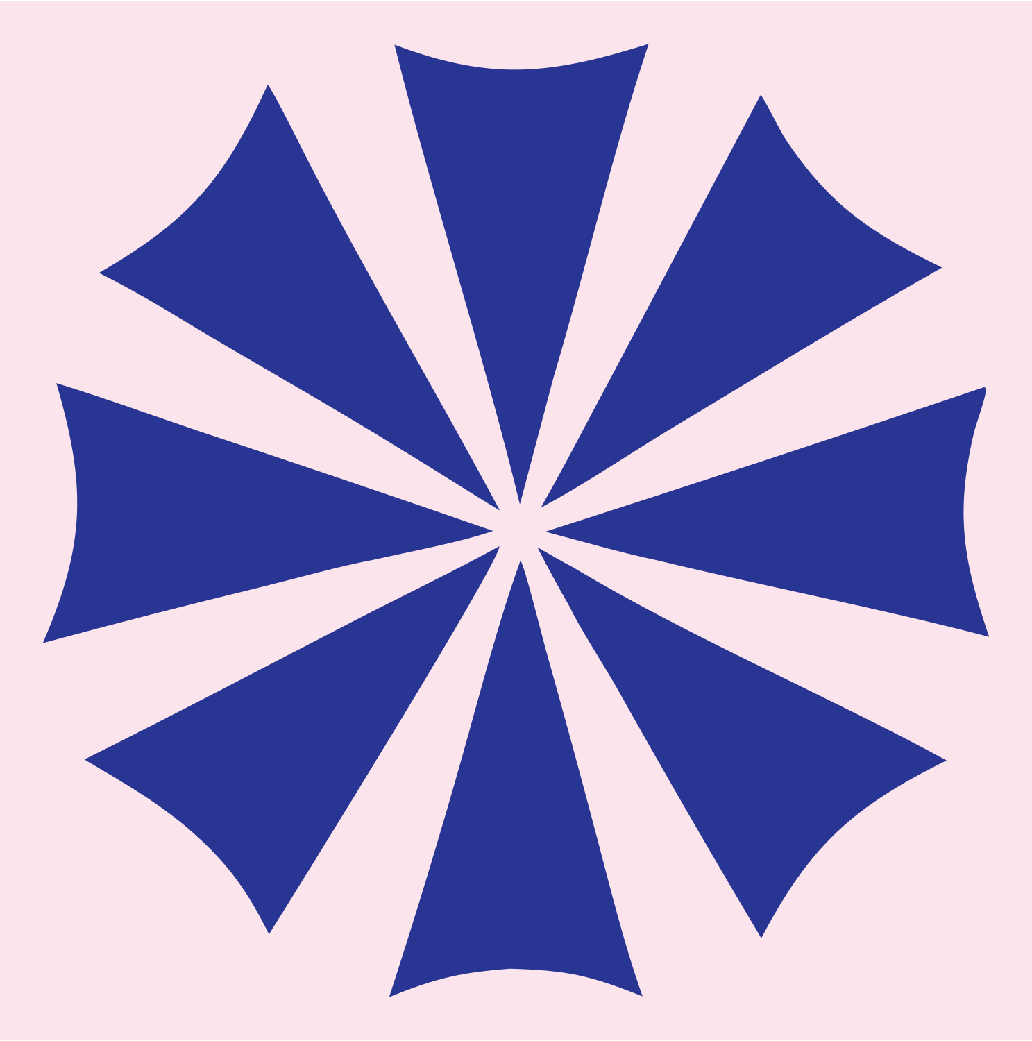 Radial Burst Spinning Pinwheel Energy Mark #fce4ec/#283593