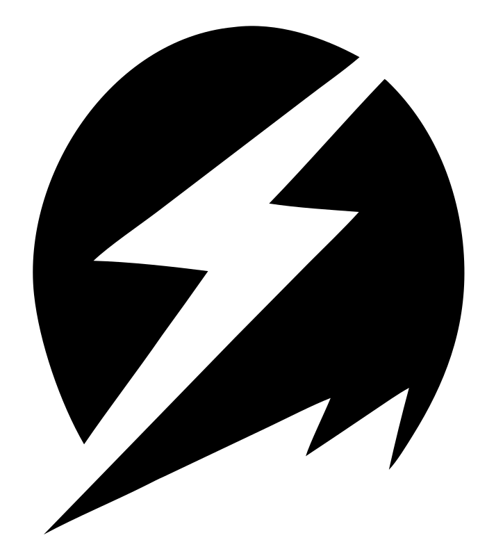 Layered Overlap Bolt Circle Burst Badge
