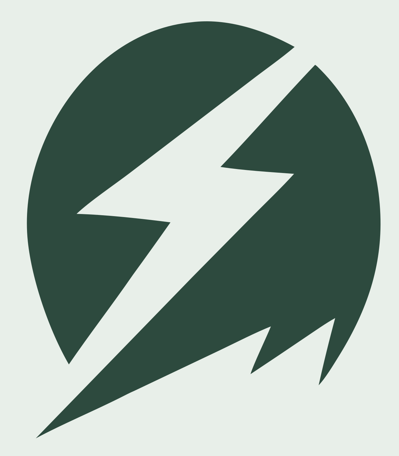 Layered Overlap Bolt Circle Burst Badge #e8efe9/#2d4a3e