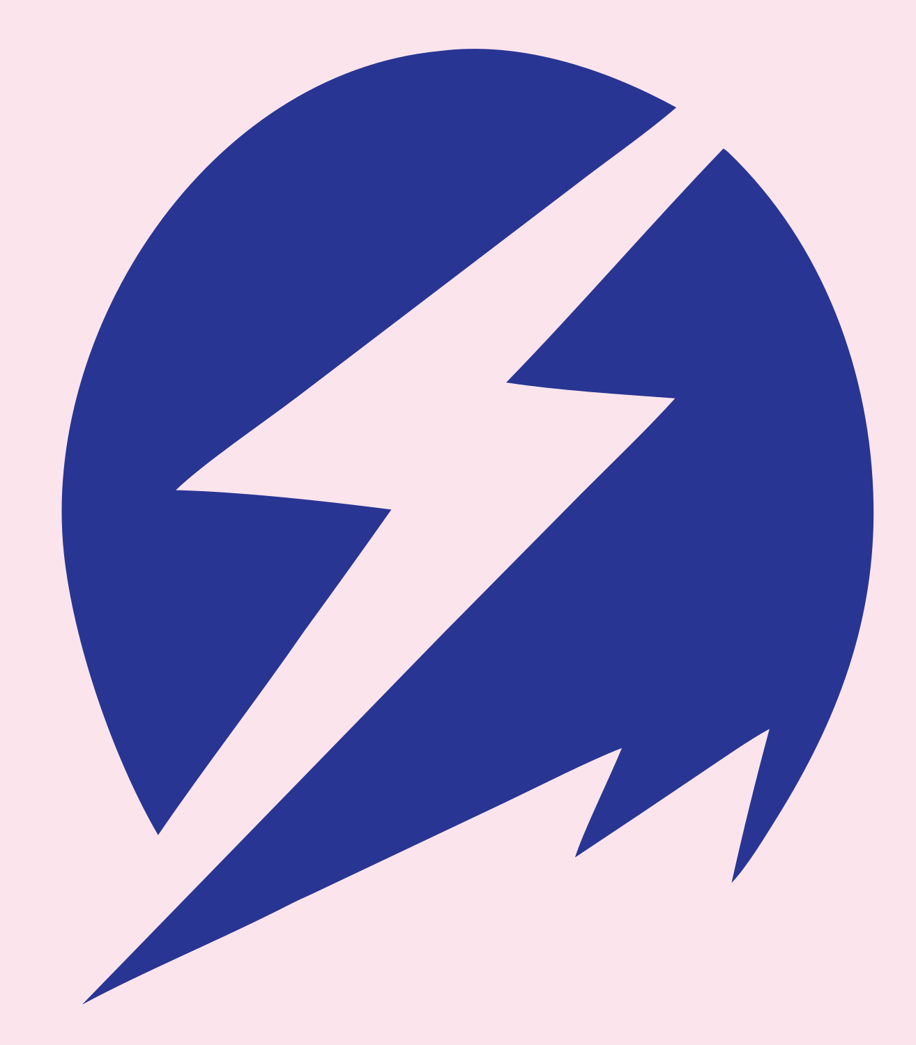 Layered Overlap Bolt Circle Burst Badge #fce4ec/#283593