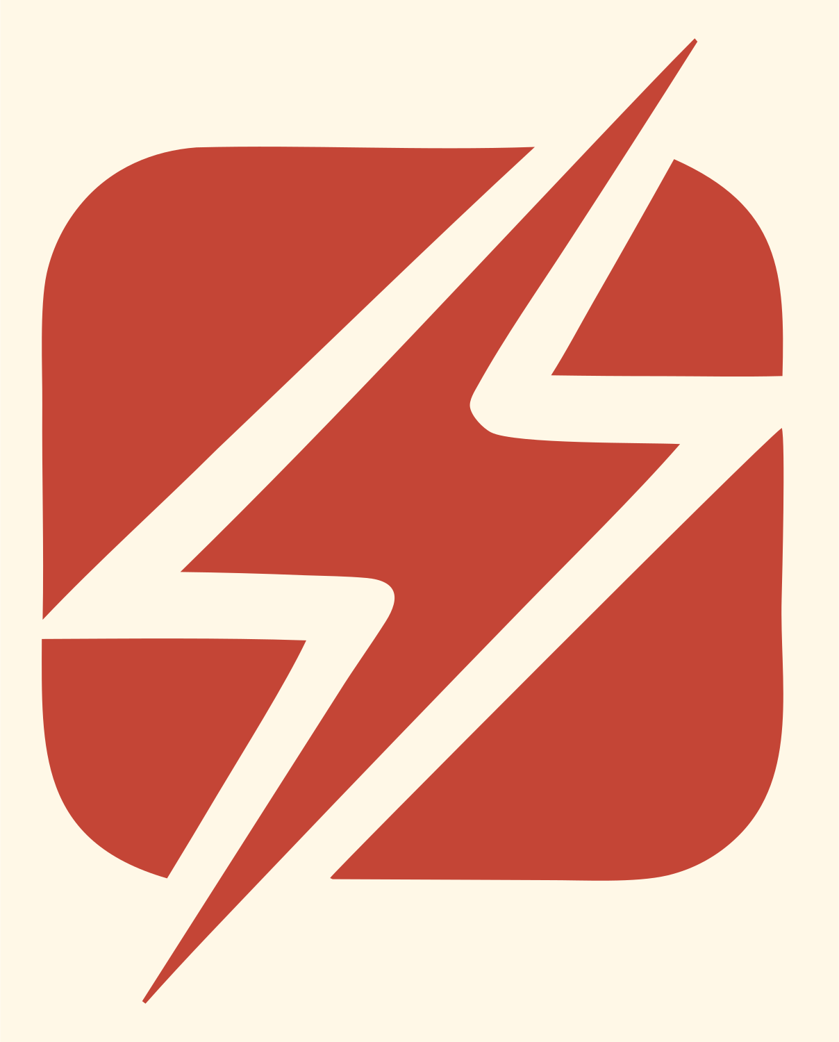 Layered Overlap Double Strike App Icon #fff8e7/#c44536