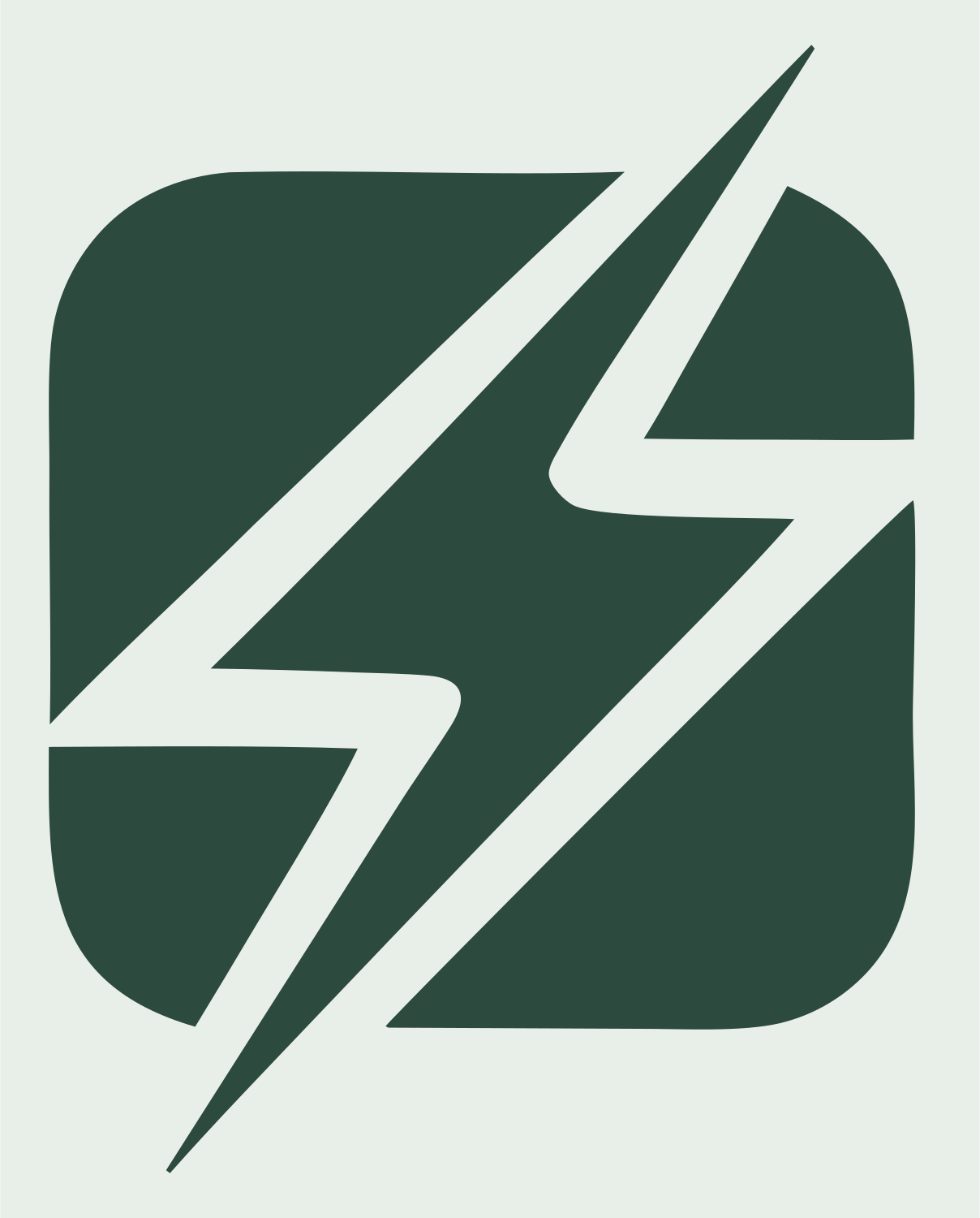 Layered Overlap Double Strike App Icon #e8efe9/#2d4a3e