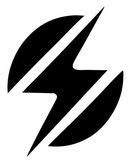 Sliced Sphere Lightning Strike Power Mark #ffffff/#000000