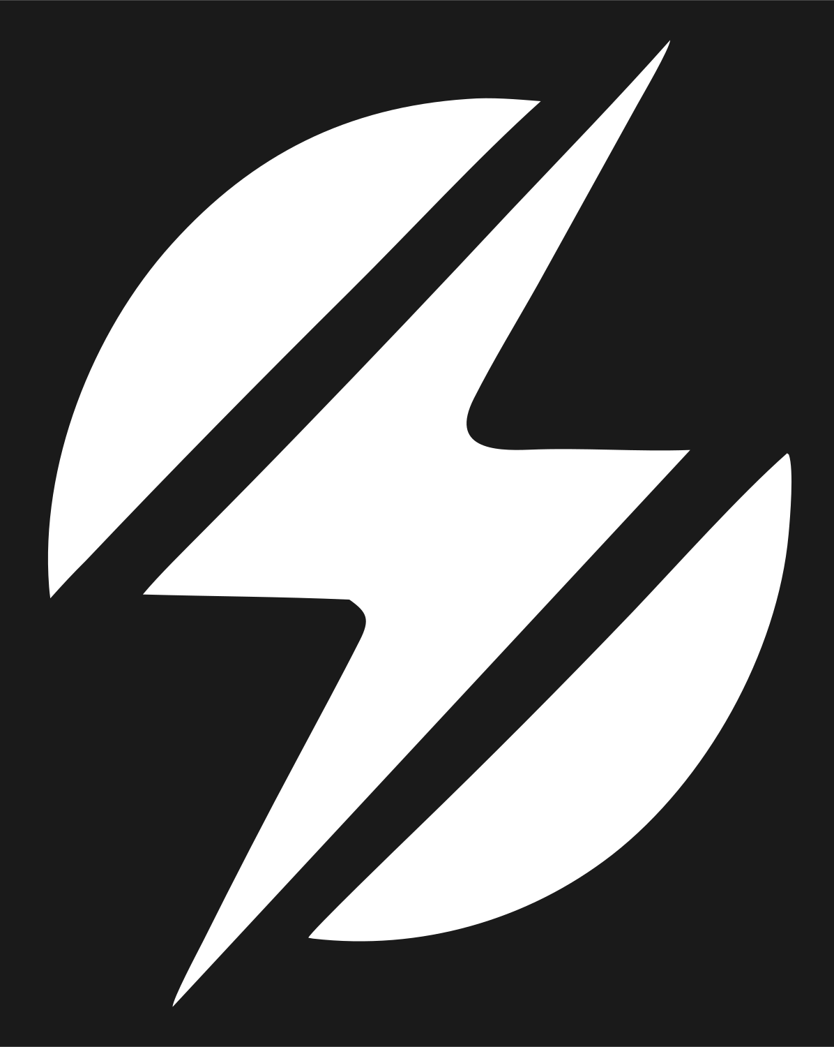 Sliced Sphere Lightning Strike Power Mark #1a1a1a/#ffffff