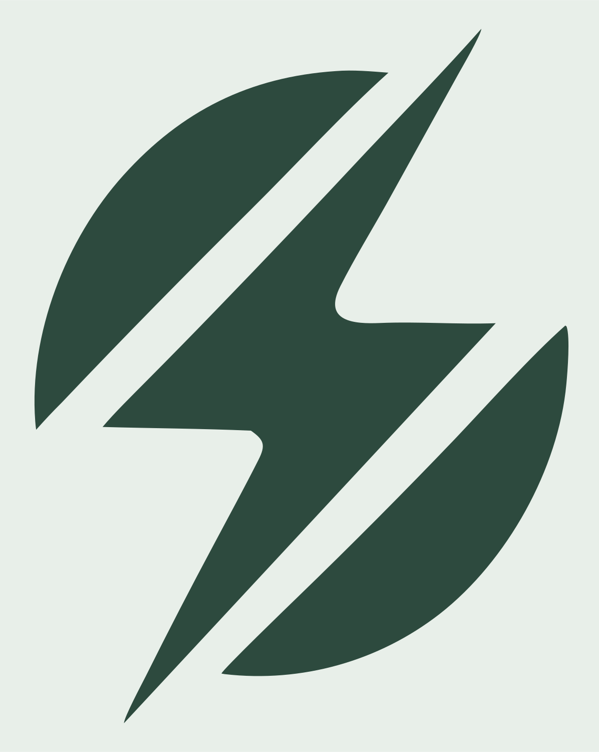 Sliced Sphere Lightning Strike Power Mark #e8efe9/#2d4a3e