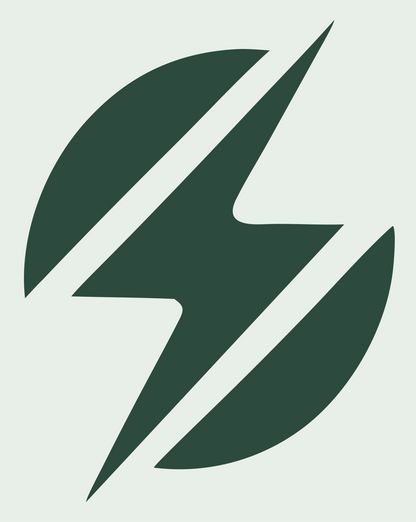 Sliced Sphere Lightning Strike Power Mark #e8efe9/#2d4a3e