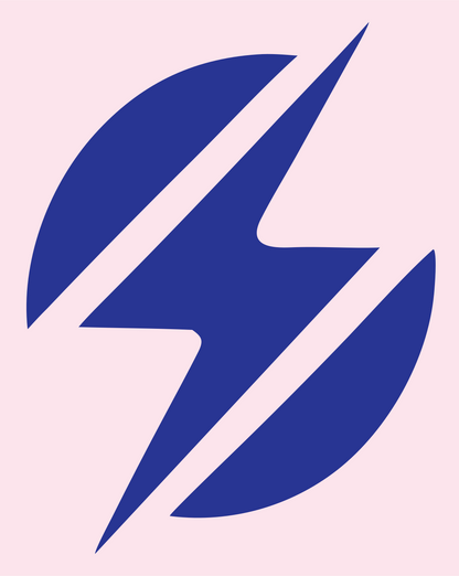 Sliced Sphere Lightning Strike Power Mark #fce4ec/#283593