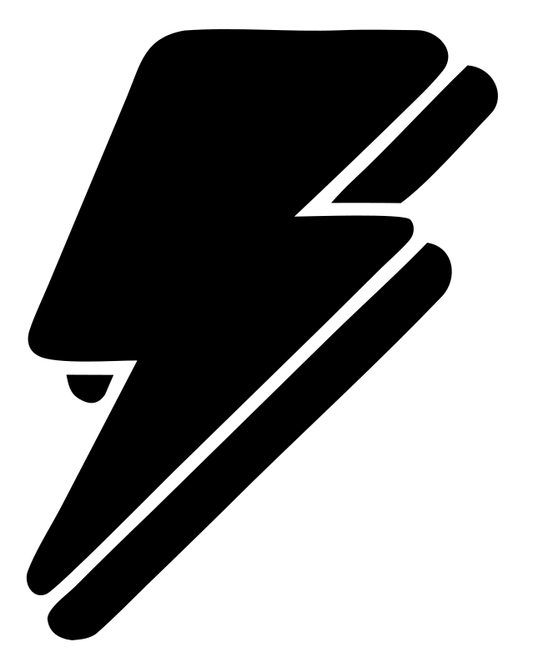 Layered Overlap Stacked Split Bolt Badge