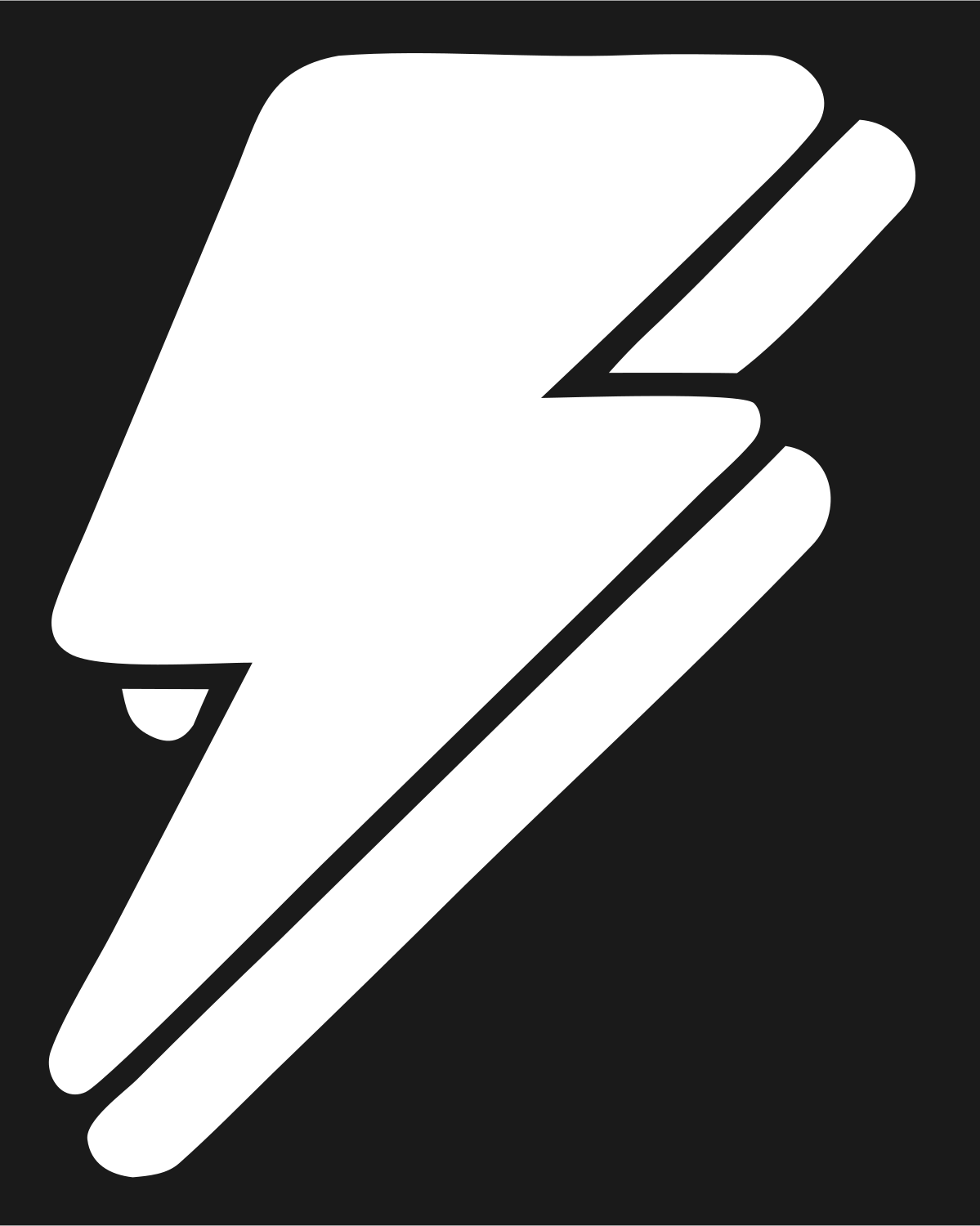 Layered Overlap Stacked Split Bolt Badge #1a1a1a/#ffffff