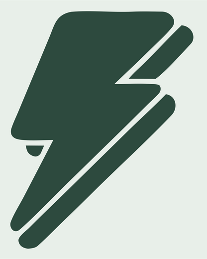 Layered Overlap Stacked Split Bolt Badge #e8efe9/#2d4a3e