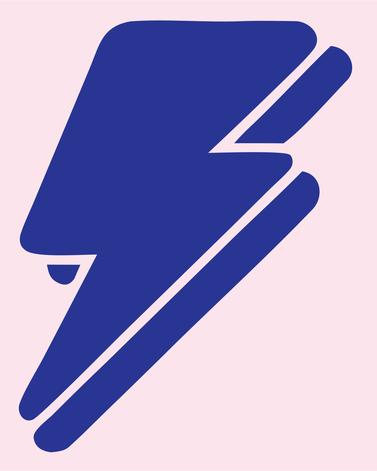 Layered Overlap Stacked Split Bolt Badge #fce4ec/#283593